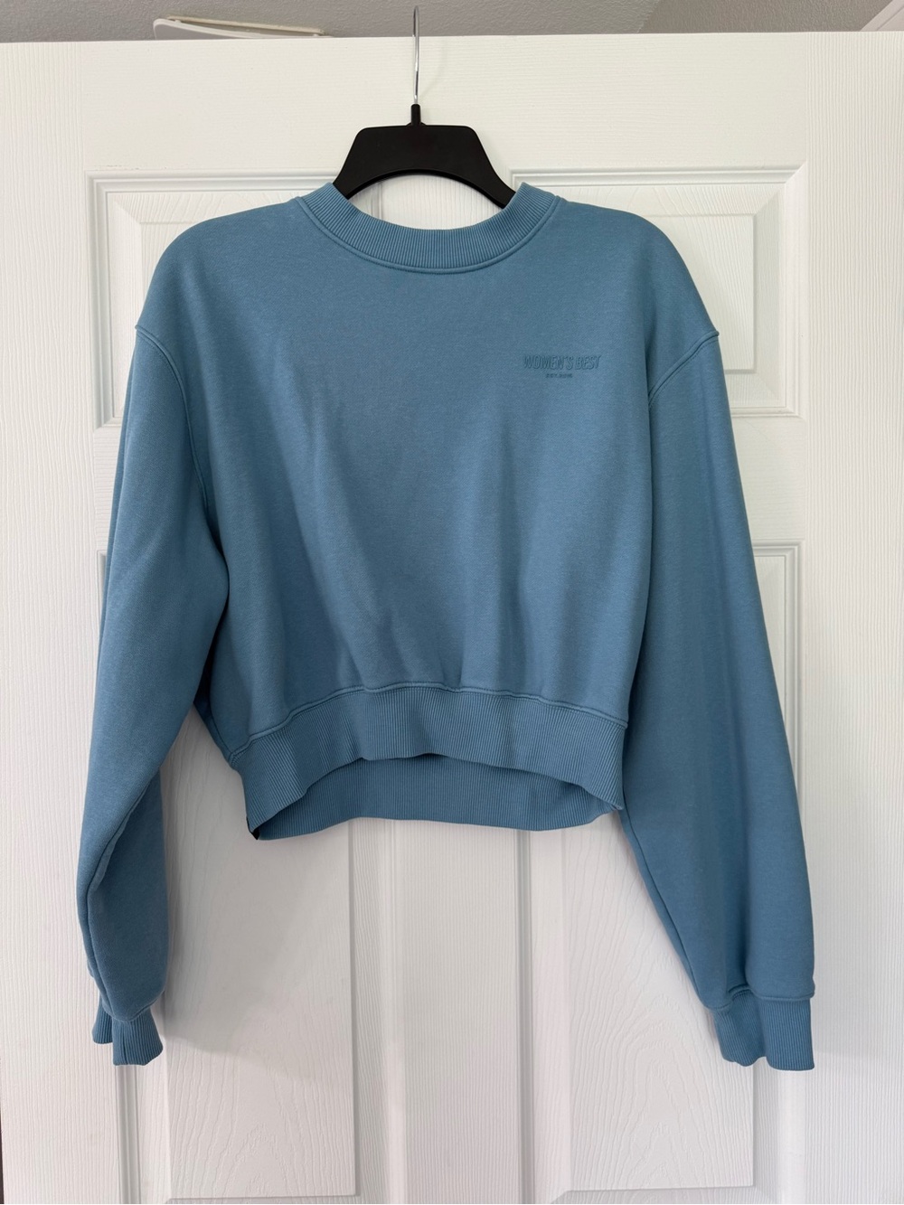 Women’s Best Cropped Light Blue Crewneck Sweatshirt -